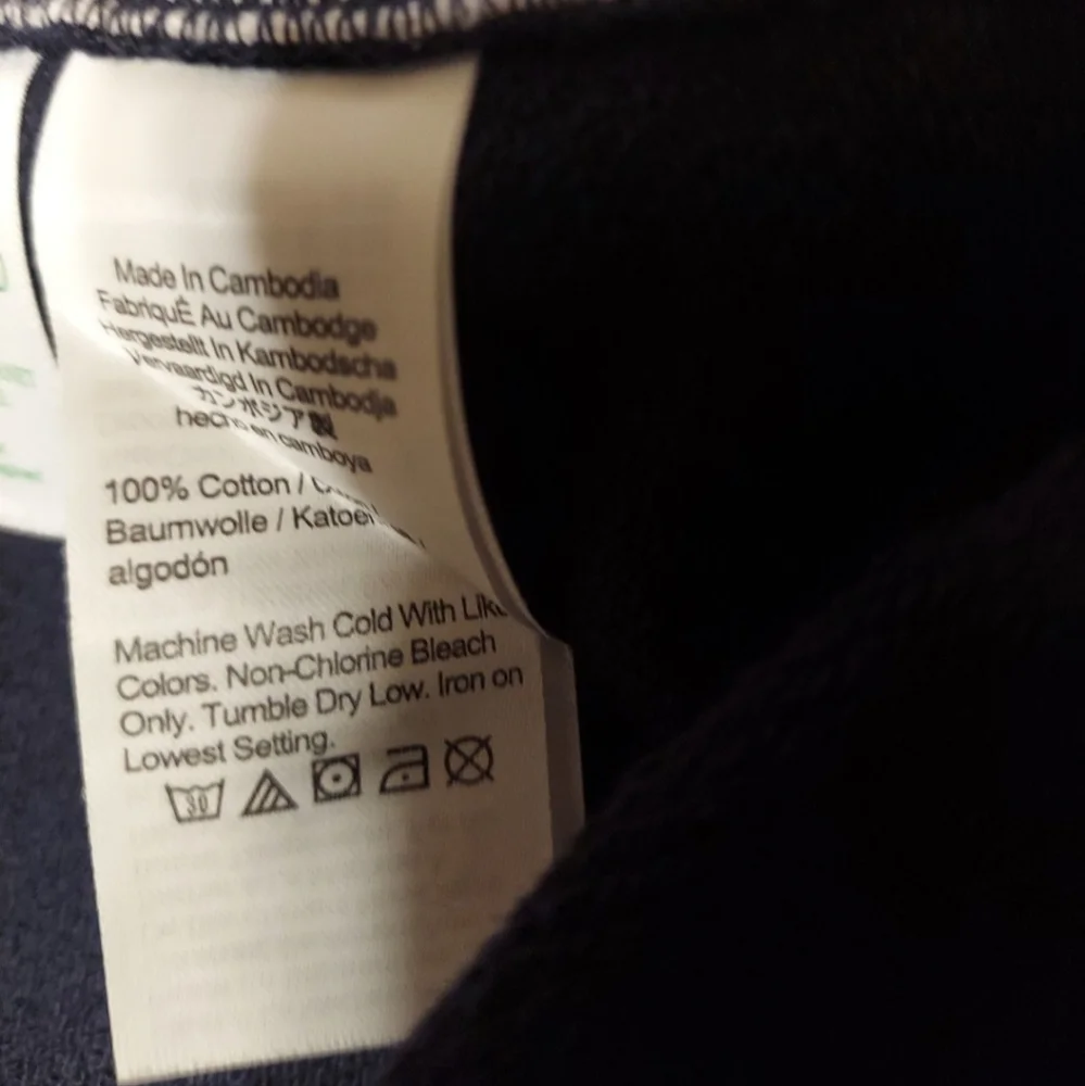 J.Crew University terry cotton cropped sweatshirt XL NAVY BNWT RETIRED 1 Left!